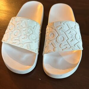 tory burch sport slide sandal in white